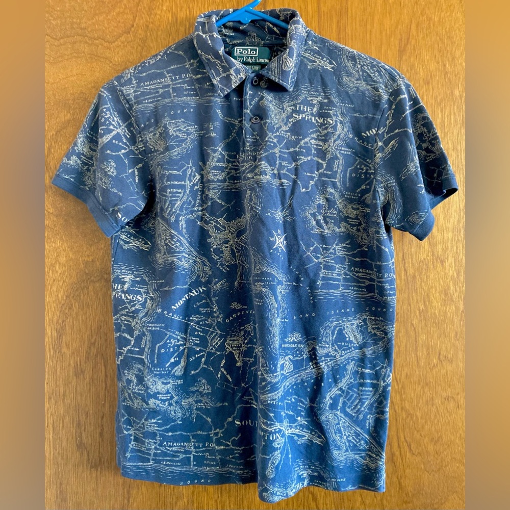 Ralph Lauren Men’s Map Polo Nautical Long Island Hamptons Montauk